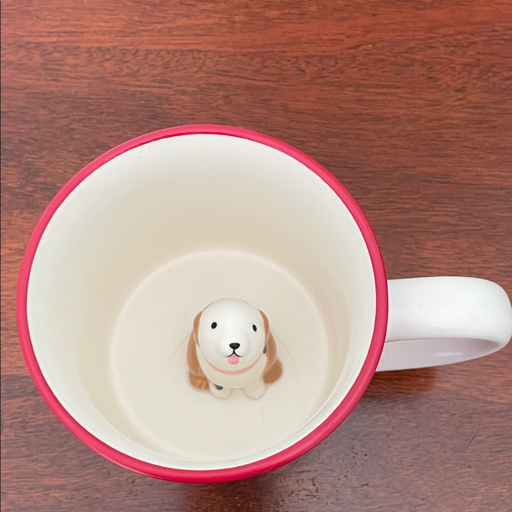 St. Nicholas Square Red Plaid Mug with Paw Prints